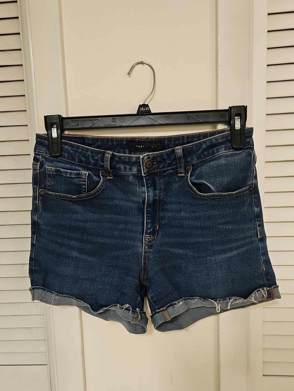 Aèropostale Denim Frayed Hem Women's Shorts - Dark Blue